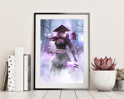 Samurai girl with Nanocat artwork